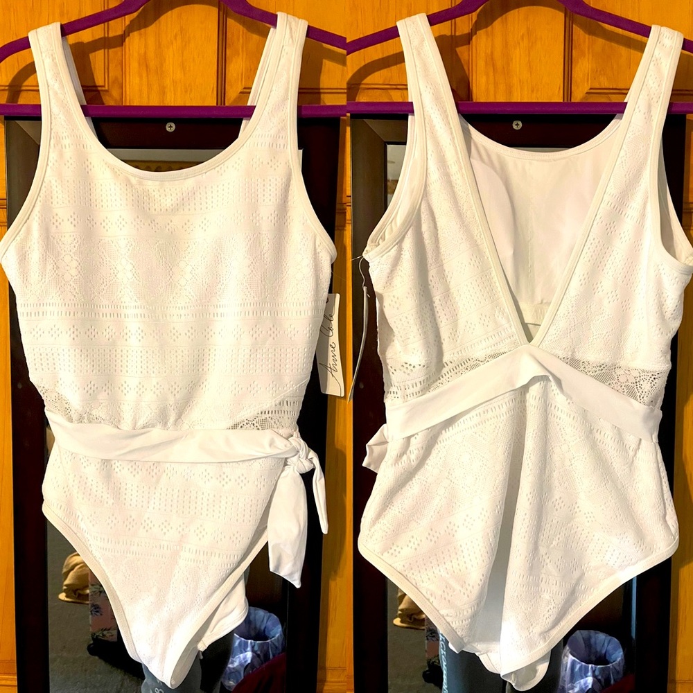 White One Piece Bathing Suit Size 12